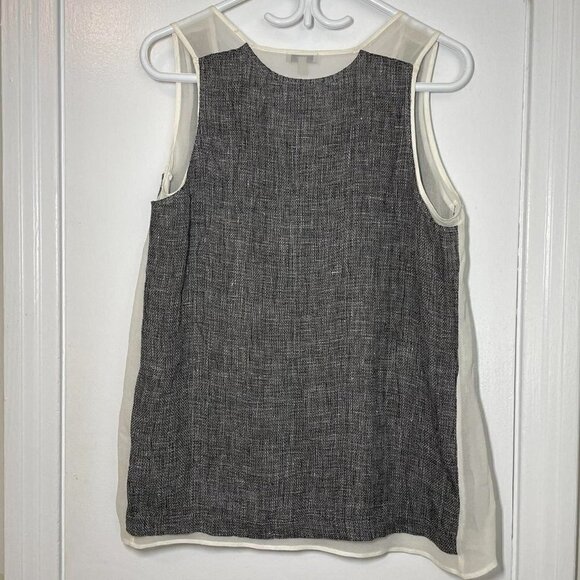 Clu Grey Sleeveless Linen Top with Sheer Lining size M - Picture 6 of 6